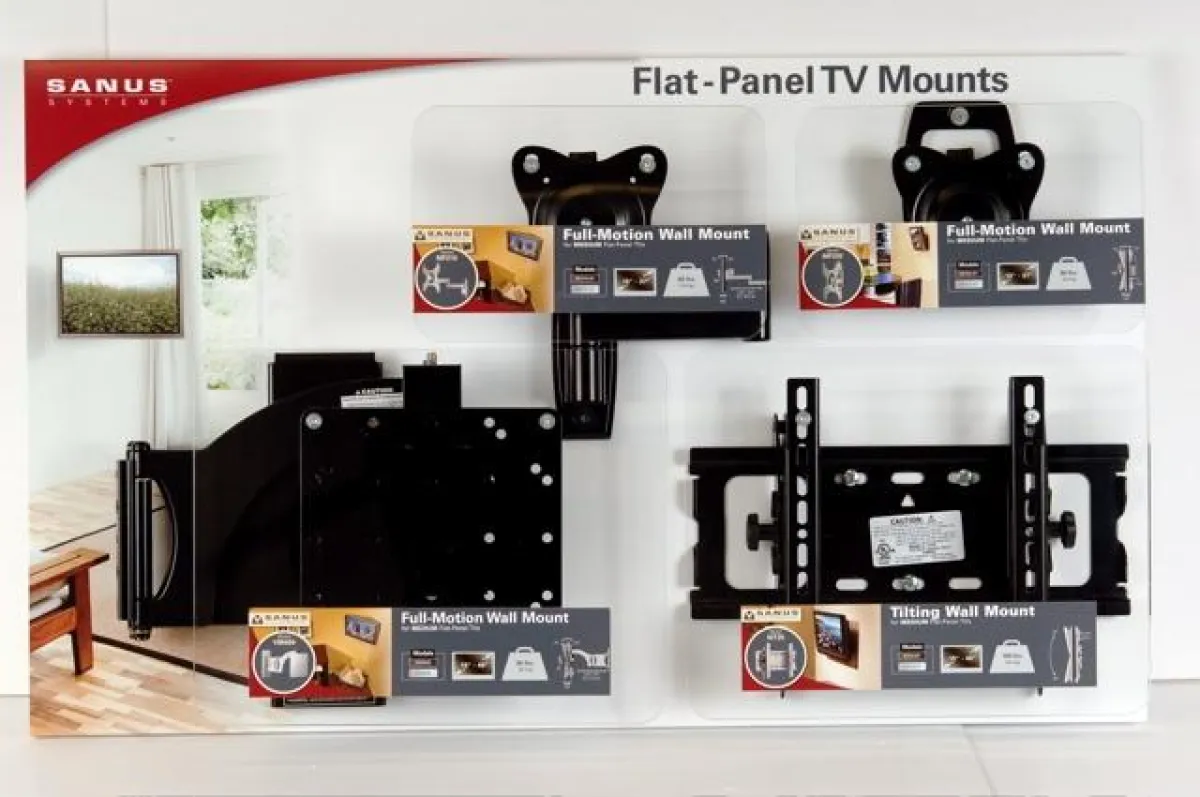 Die Demoboards von Sanus sind Margenbringer für Händler im lukrativen Zubehörbereich.