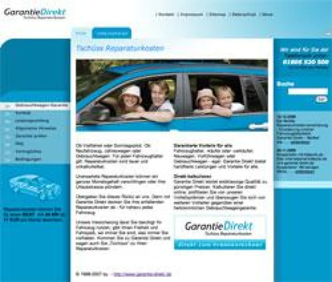 Homepage www.garantie-direkt.de