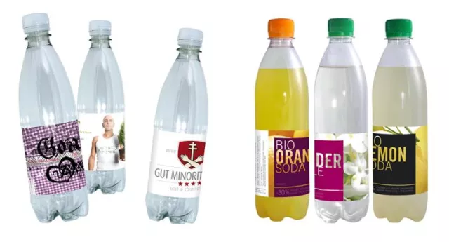 Bild: Werbegetränke mit individuellen Etiketten für Messen, Seminare und Events