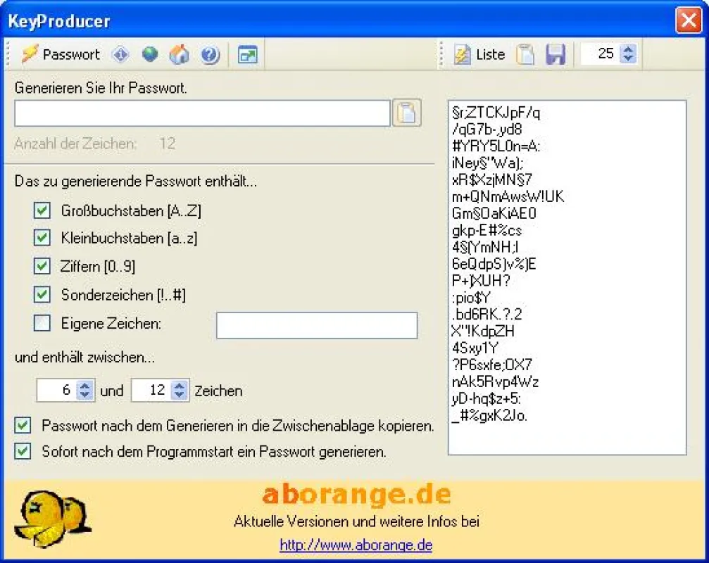 KeyProducer zum Erstellen sicherer Passwörter