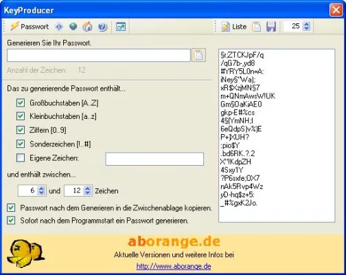 Bild: Per Mausklick zum sicheren Kennwort