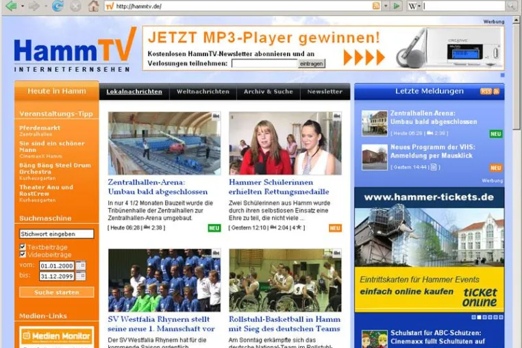 Lokales Internet-Fernsehen avanciert zum dritten Medium Bild: Lokales Internet-Fernsehen avanciert zum dritten Medium