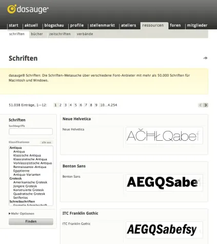Bild: „dasauge Schriften“ mit FontShop und Adobe