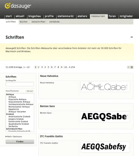 Bild: „dasauge Schriften“ mit FontShop und Adobe