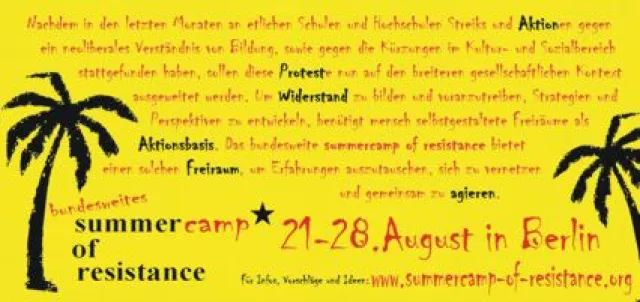 Bild: Haltlose Kriminalisierung von CamperInnen - PM des Summercamp of Resistance