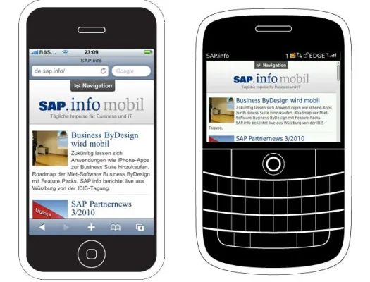 Bild: SAP startet Webseite für iPhone & Blackberry