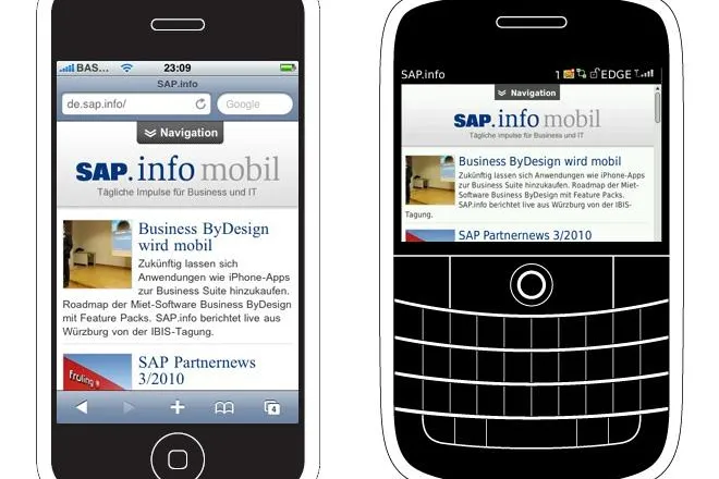 Bild: SAP startet Webseite für iPhone & Blackberry