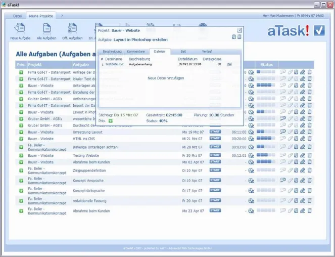 Aufgabe, fertig, los! – Komfortables Aufgaben- und Zeitmanagement mit aTask Bild: Aufgabe, fertig, los! – Komfortables Aufgaben- und Zeitmanagement mit aTask