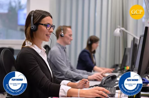 Ausgezeichnet! Das Service-Center von GCP ist jetzt zweifach TÜV-zertifiziert Bild: Ausgezeichnet! Das Service-Center von GCP ist jetzt zweifach TÜV-zertifiziert