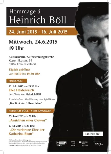 Bild: Homage an Heinrich Böll - Fotoausstellung, Lesung mit Elke Heidenreich und drei Filmvorführungen