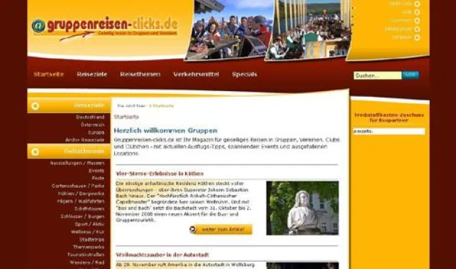 Bild: Gruppen und Vereine jetzt noch schneller zu Reisezielen Relaunch des Online-Magazins gruppenreisen-clicks.de