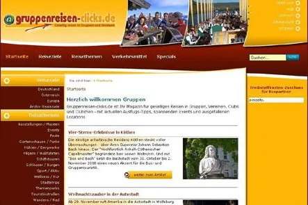 Bild: Gruppen und Vereine jetzt noch schneller zu Reisezielen Relaunch des Online-Magazins gruppenreisen-clicks.de