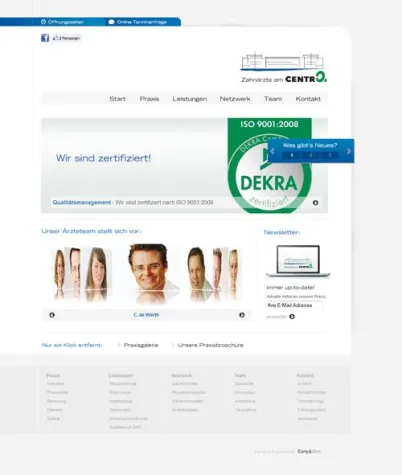 Bild: Neue Webseite der Zahnärzte am CentrO.