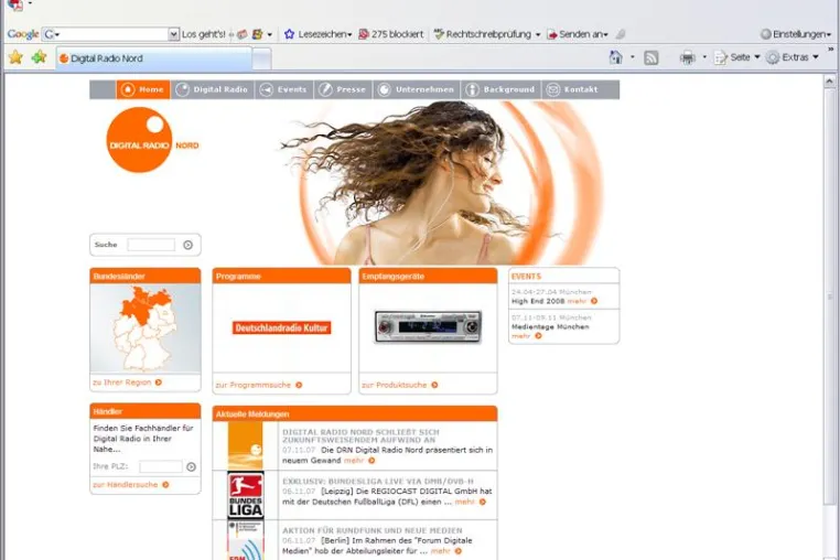 Digital Radio Nord: Neuer Internetauftritt informiert über Digitalisierung des Radios Bild: Digital Radio Nord: Neuer Internetauftritt informiert über Digitalisierung des Radios