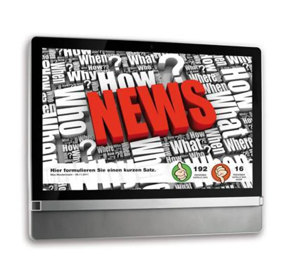 Die Mitarbeiter können den Bildschirmschoner interaktiv nutzen.