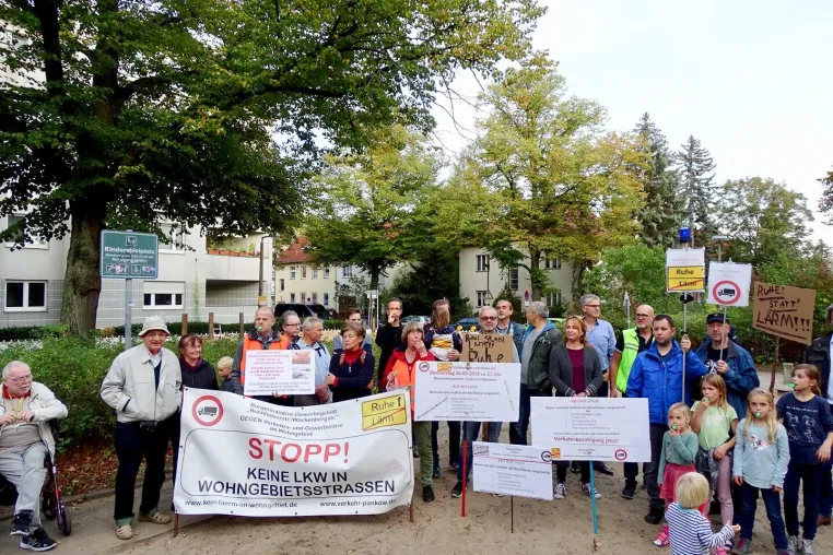 Bild: Sitzstreik in Niederschönhausen am 26.9.19