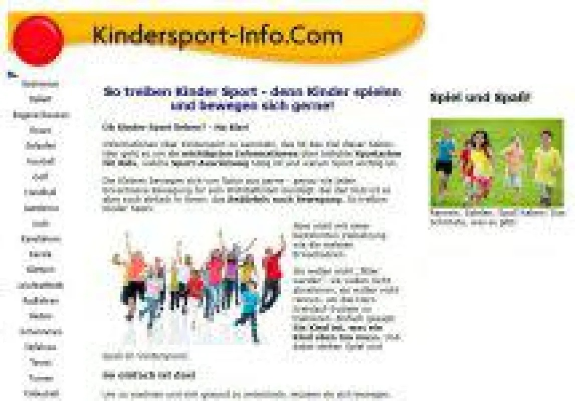 Wissenswertes über Kindersport auf www.kindersport-info.com