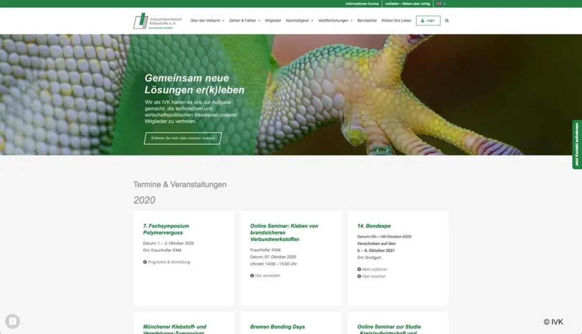 Modern, übersichtlich, intuitiv: Die neue Website des IVK. Foto: IVK