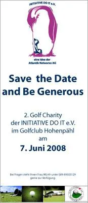 Staatsminister Dr. Thomas Goppel übernimmt Schirmherrschaft für die 2. Golf Charity der INITIATIVE DO IT e.V. Bild: Staatsminister Dr. Thomas Goppel übernimmt Schirmherrschaft für die 2. Golf Charity der INITIATIVE DO IT e.V.