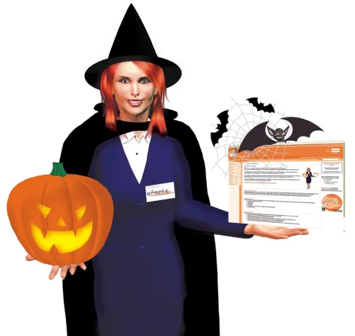 Bild: eforia web manager 4: Zu Halloween Internetpräsenz mit der Homepage-Hexe