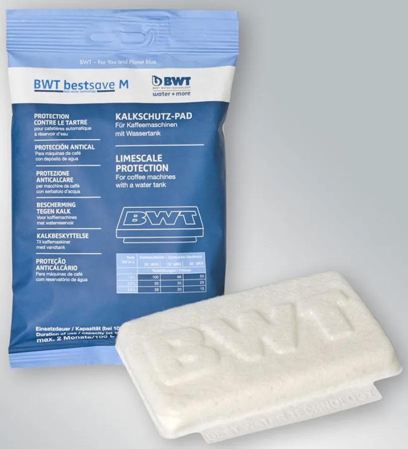 BWT bestsave, die neuen Kalkschutz-Pads für Kaffeemaschinen mit Wassertank