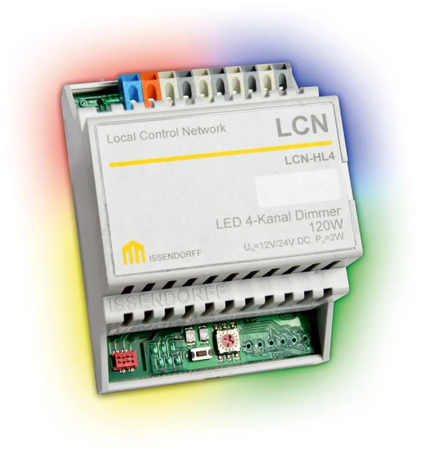 Das LCN-HL4 beherrscht die Ansteuerung der LEDs nach dem HSB- und RGB-Farbmodell.