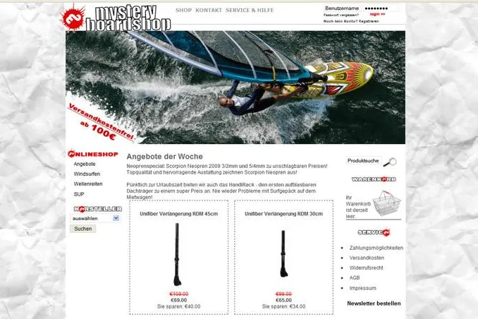 Neuer Onlineshop für Windsurfer und Wassersportler Bild: Neuer Onlineshop für Windsurfer und Wassersportler