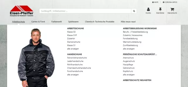 Bild: Webshop eNVenta eGate mit nexmart-Plugin
