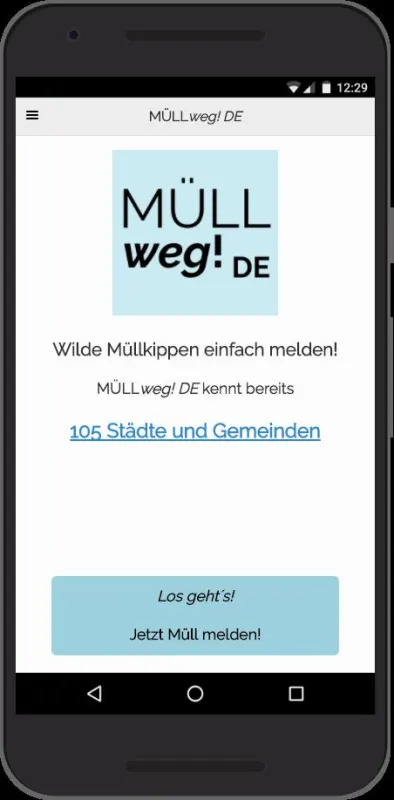 MÜLLweg! DE App - für mittlerweile 105 Städte Deutschlands