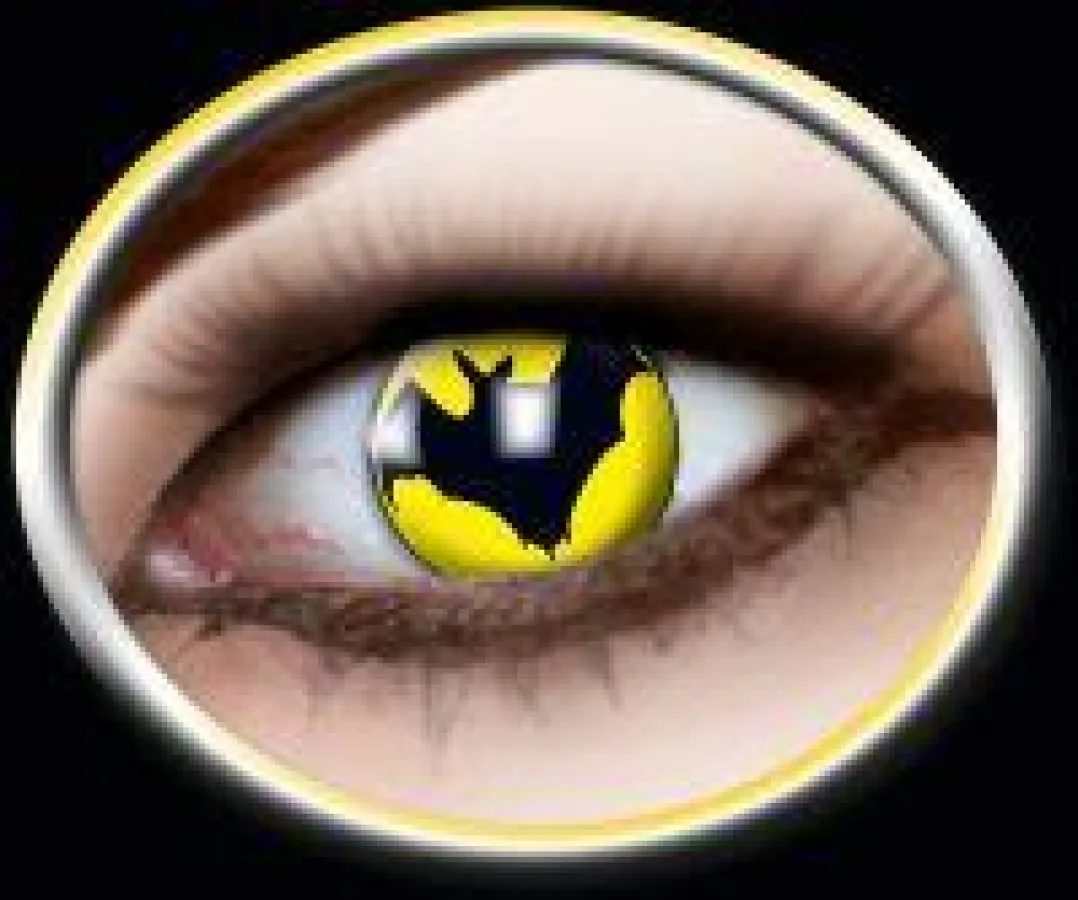 Motiv-Kontaktlinsen im Fledermaus-Optik