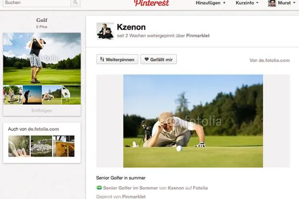 Bild: Kennzeichnung von Fotolia Bildern auf Pinterest stärkt die Interessen von Stock-Fotografen