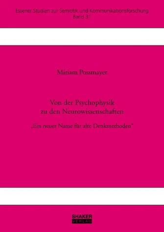 „Von der Psychophysik zu den Neurowissenschaften“ erscheint bei Shaker Bild: „Von der Psychophysik zu den Neurowissenschaften“ erscheint bei Shaker