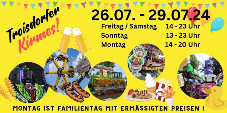 Bild: erste Troisdorfer Kirmes mit Eröffnung durch den Bürgermeister