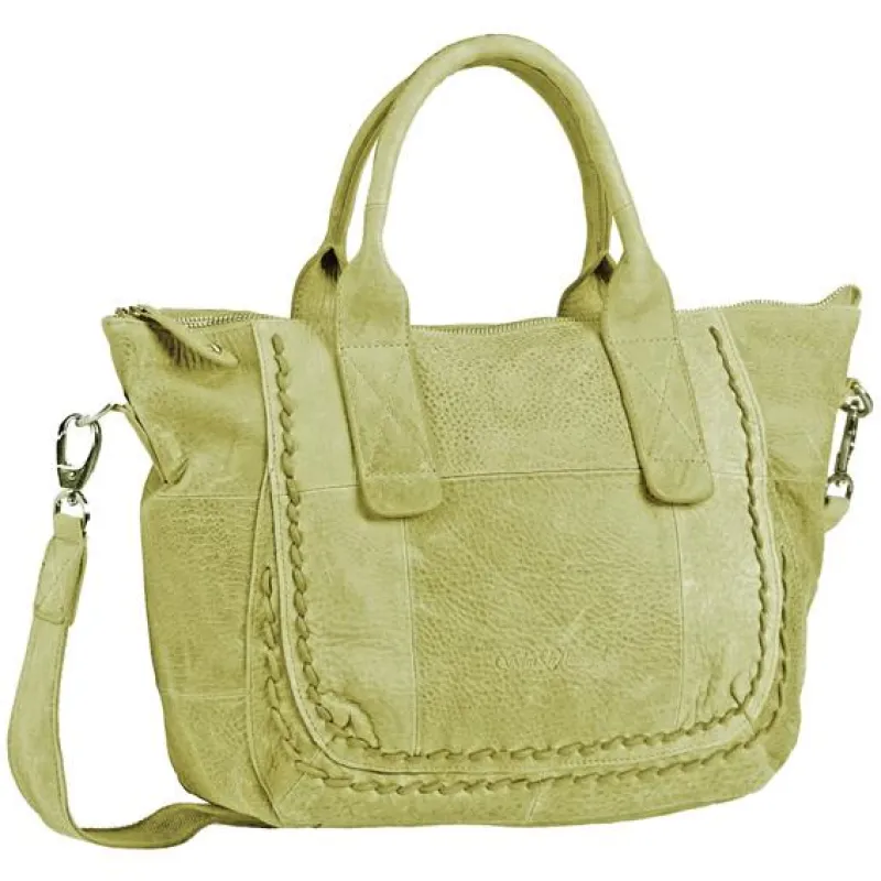 Ina, die limettefarbene Henkeltasche von Schu-h-tzengel, liegt voll im Trend