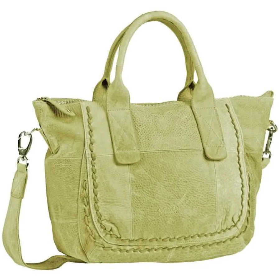 Ina, die limettefarbene Henkeltasche von Schu-h-tzengel, liegt voll im Trend