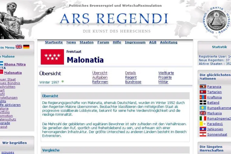 Bild: Neustart von Browserspiel - Internationale, kostenlose Politik- und Wirtschaftssimulation lädt zum Regieren ein