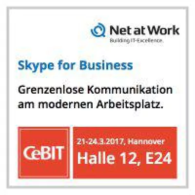 Bild: Net at Work präsentiert moderne Kommunikation mit Skype for Business auf der CeBIT