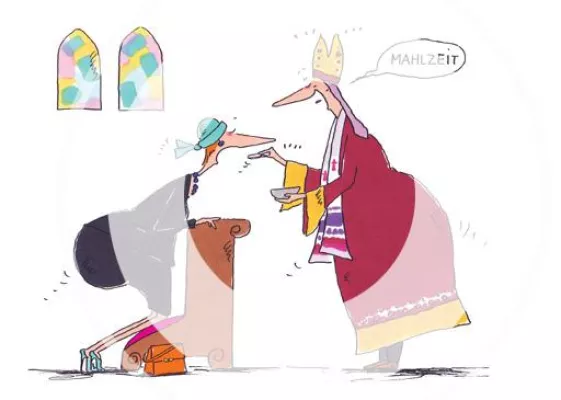 Bild: "Mahlzeit" ist Cartoon des Monats August 2011 - Erfolgreicher Start des Cartoonbuches "Mistverständnisse"