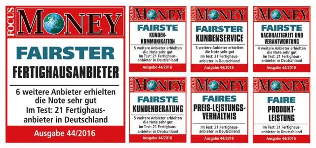 Bild: Bien-Zenker ist erneut „Fairster Fertighaus-Anbieter“ im FOCUS-MONEY Fertighaushersteller-Test