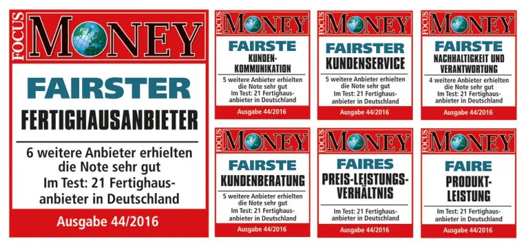 Bild: Bien-Zenker ist erneut „Fairster Fertighaus-Anbieter“ im FOCUS-MONEY Fertighaushersteller-Test