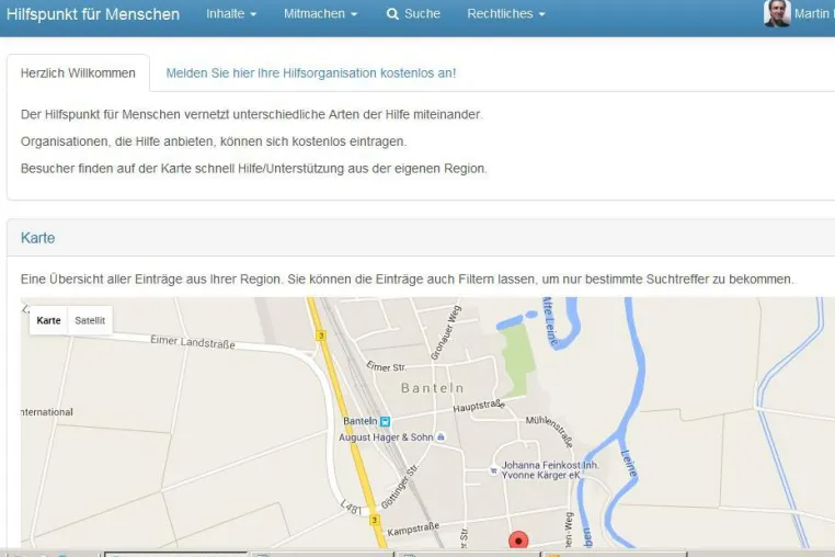Bild: Der Hilfspunkt startet in Kürze