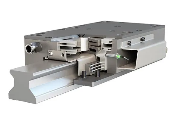 Pneumatische ROBA®-guidestop Sicherheitsbremsen mit der Kraft der Hydraulik Bild: Pneumatische ROBA®-guidestop Sicherheitsbremsen mit der Kraft der Hydraulik