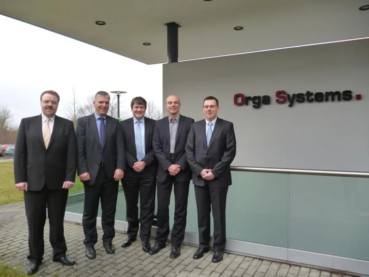 Stefan Lage (acceptIT GmbH), Johannes Nussbickel (Orga Systems GmbH), Jürgen Gaubatz (Orga Systems G
