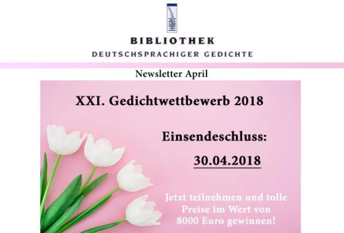 Bild: XXI. Gedichtwettbewerb der Bibliothek deutschsprachiger Gedichte
