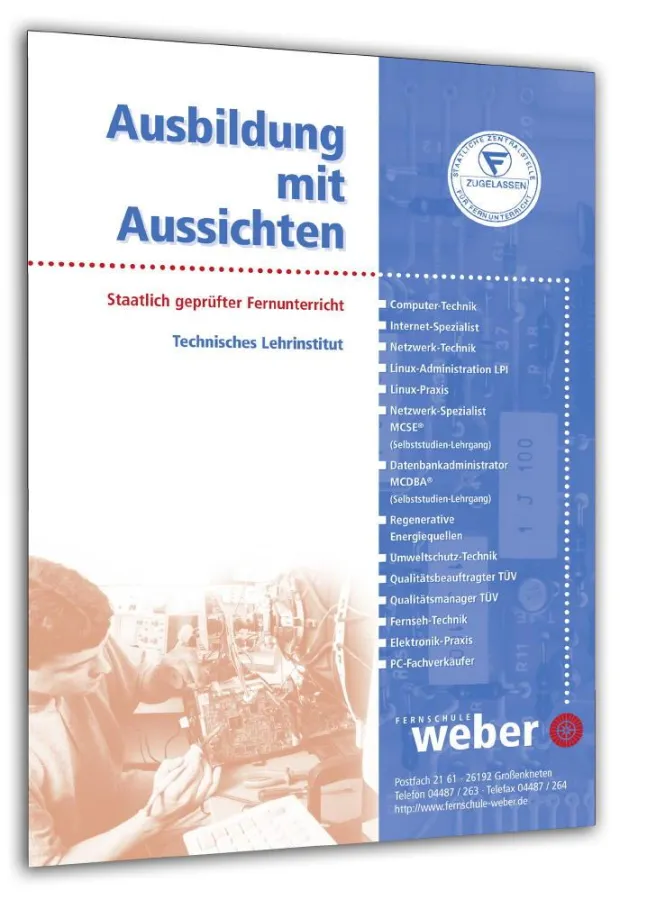 Das gesamte Angebot der Fernschule Weber im aktuellen Gratis-Studienführer