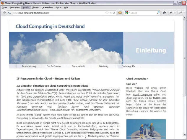 Informationen und Entscheidungshilfen zum Thema Cloud Computing Bild: Informationen und Entscheidungshilfen zum Thema Cloud Computing