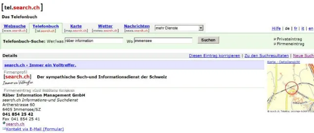 Bild: Das innovativste Telefonverzeichnis der Schweiz tel.search.ch erweitert die Kontaktmöglichkeiten per E-Mail