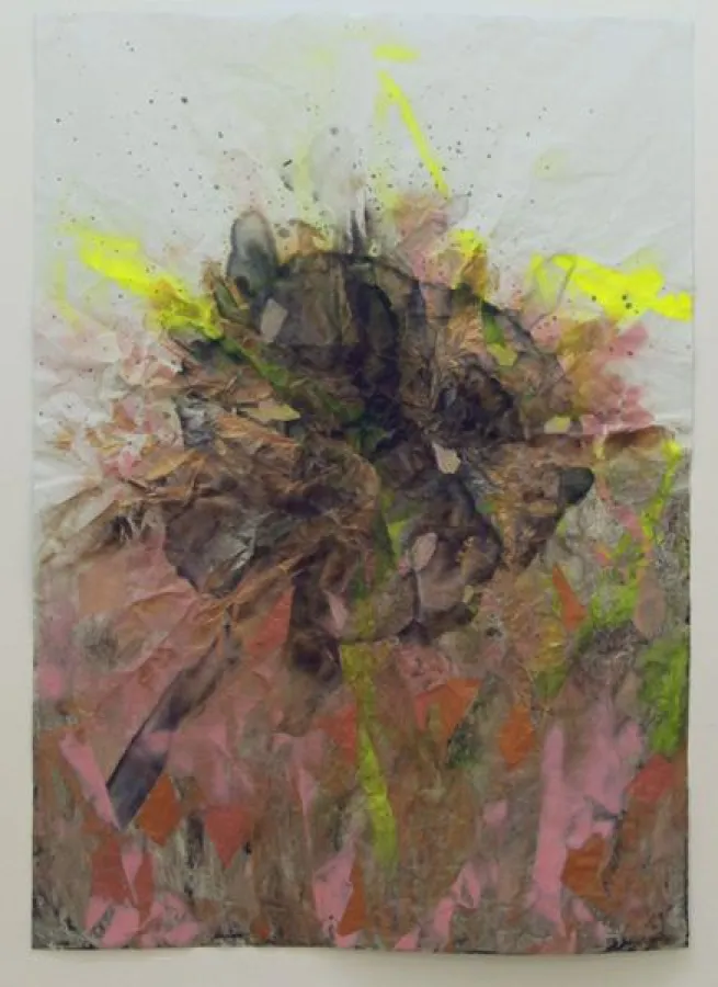 lampyris, 2013  Acryl, Beize, Lack auf Papier 180 x 127 cm  Unikat