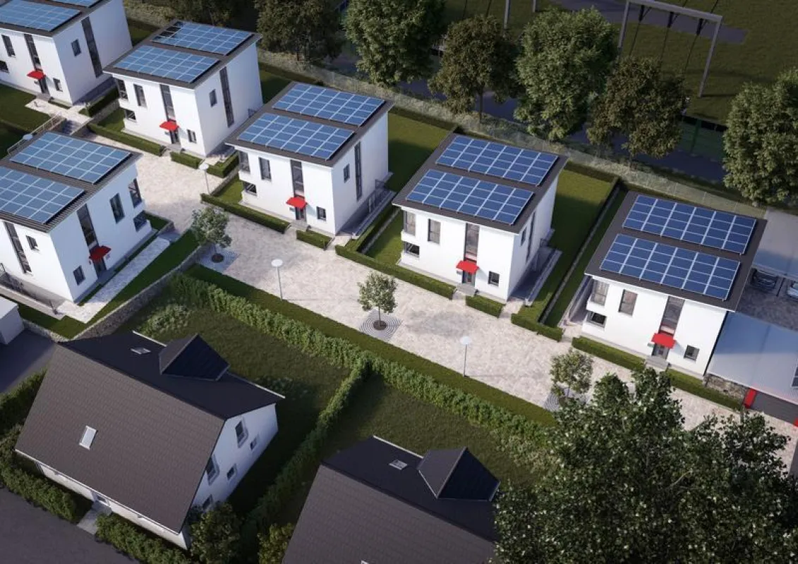 Eigenversorgung von Wohngebäuden mit regenerativer Energie: Im Herner Stadtteil Sodingen entstehen sieben Modellhäuser. (Stadtwerke Herne)