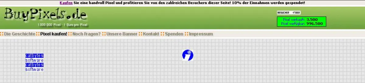 Die Webseite von BuyPixels.de
